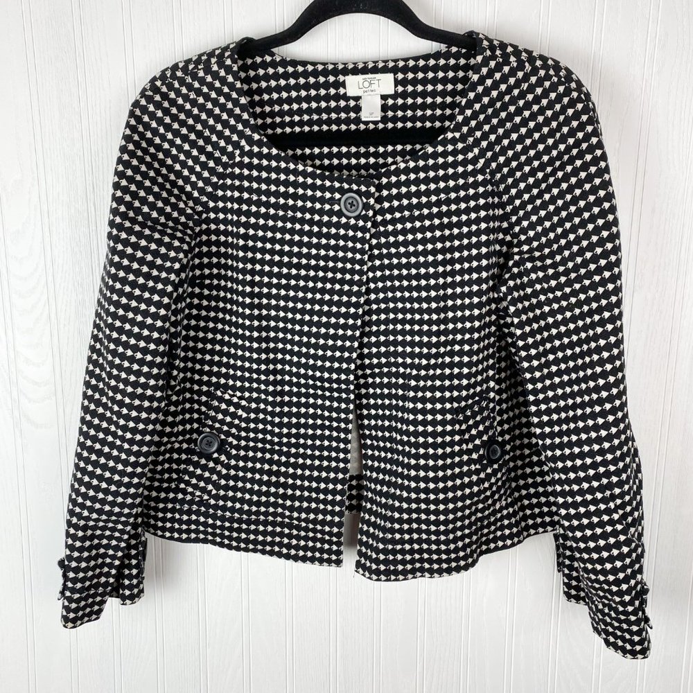 Ann Taylor‎ Black and White Jacket Size Small Petite